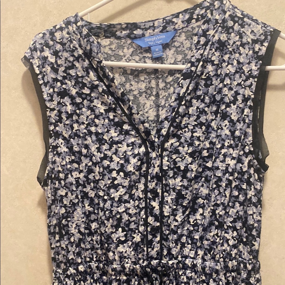 Vera Wang Women's Floral Sleeveless dress - Blue